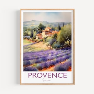 Provence Poster, Travel Print of Provence, France, Provence Gift, Travel Watercolour Gift