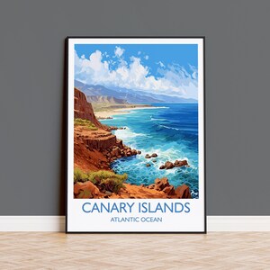 Impresión de viaje a las Islas Canarias, póster de viaje a las Islas Canarias, regalo de las Islas Canarias, impresión de arte mural