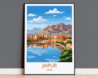 Impresión de viaje de Jaipur, póster de viaje de Jaipur, India, regalo de Jaipur, regalo de India, impresión de arte mural