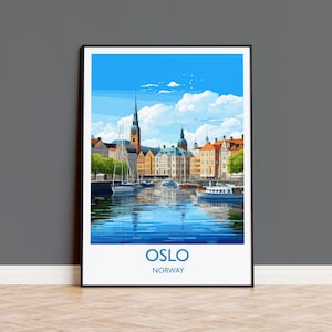 Oslo Poster, Travel Print of Oslo, Norway, Oslo Gift, Norway Wall Art, Travel Gift