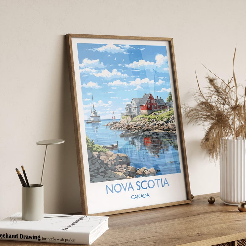 Nova Scotia Poster, Travel Print of Nova Scotia, Canada, Nova Scotia Art Gift, Travel Gift image 4