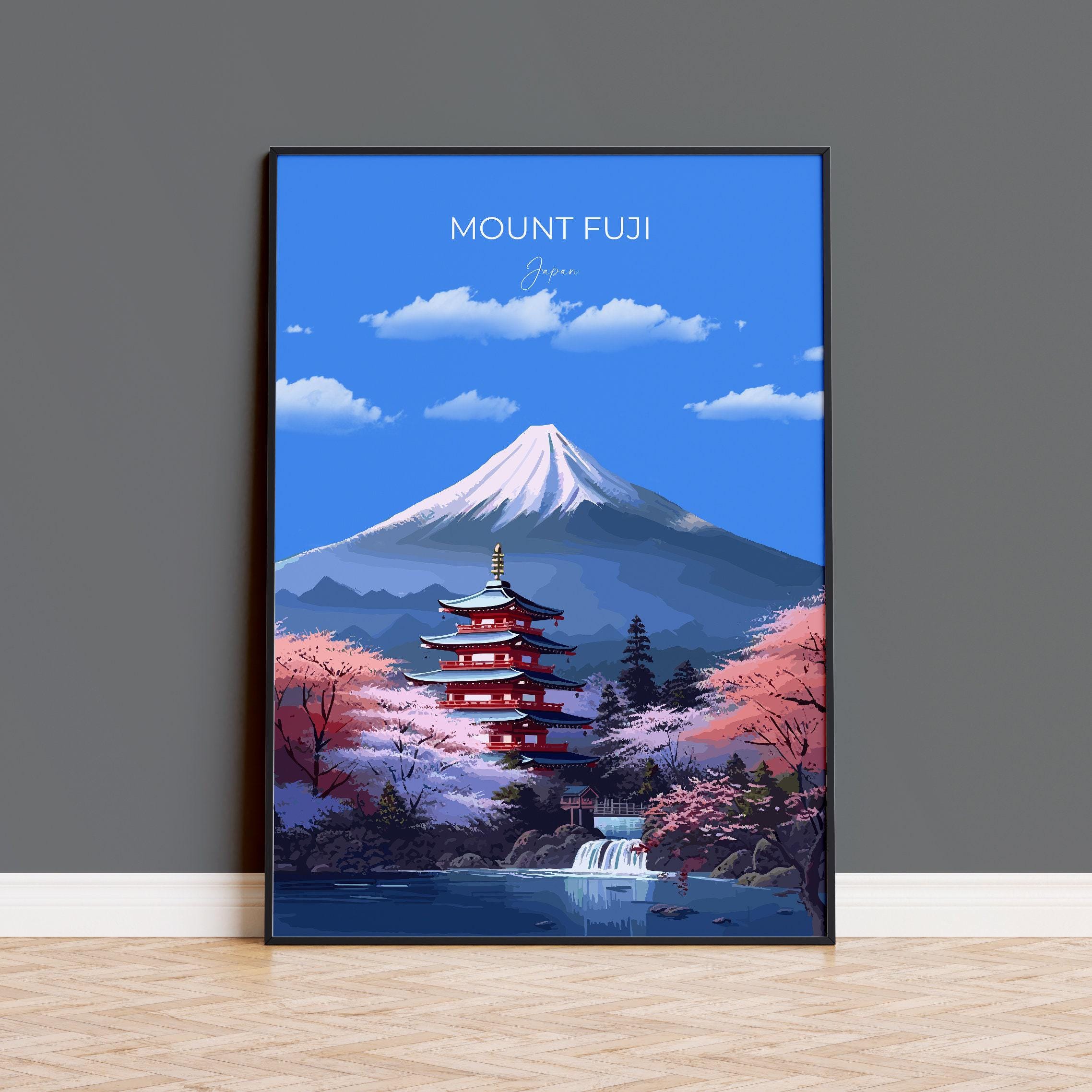 Mount Fuji Print, Travel Poster of Mount Fuji, Japan Art Gift