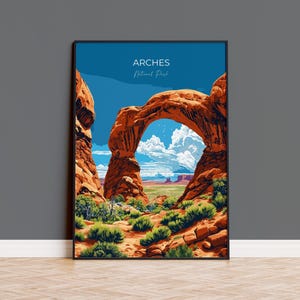 Arches National Park Reisedruck Wandkunst, Reiseplakat von Arches, Nationalpark Kunstliebhaber Geschenk, Utah, USA, Reise Wandkunst Geschenk
