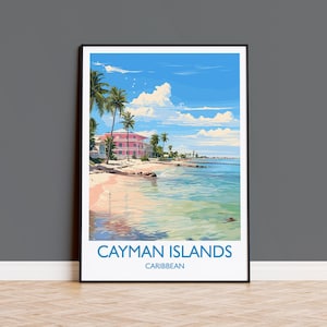 Cayman Islands Travel Print, Travel Poster of Cayman Islands, Caribbean, Cayman Islands Art Lovers Gift, Wall Art Print