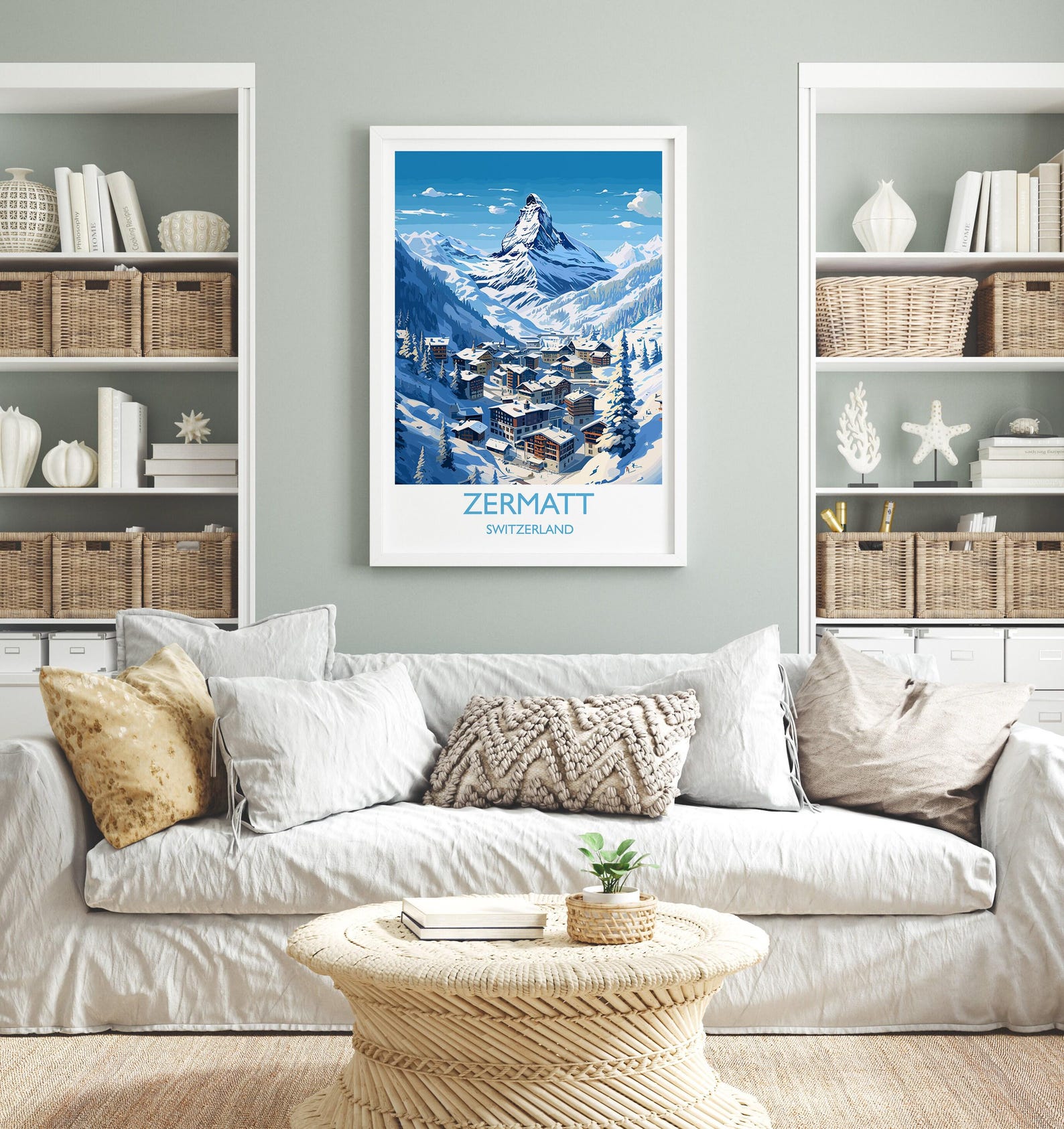 Zermatt Wall Art Travel Poster, Travel Print of Zermatt, Ski Poster ...