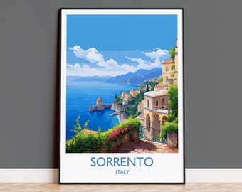 Sorrento Travel Print, Travel Poster of Sorrento, Italy Poster, Sorrento Gift, Sorrento Art, Italy Art Travel Gift