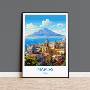 Naples Travel Print, Travel Poster of Naples , Italy, City of Naples,  Italy Art Lovers Gift,  Naples Wall Art Print