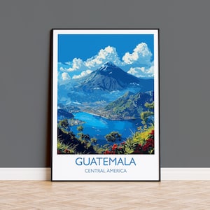 Guatemala Travel Print, Travel Poster of Guatemala, Central America Poster, Guatemala Wall Art Lovers Gift