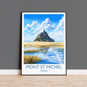 Mont St Michel Poster, Travel Print of Mont St Michel,  Normandy, France, Europe, Mont St Michel Gift