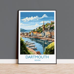 Dartmouth Reise Poster, Dartmouth Reise Poster, England, Devon Kunst, Devon Geschenk, Wand Kunst Druck