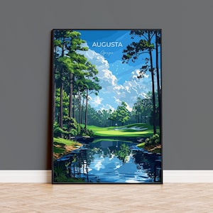 Augusta National Travel Poster, Travel Print of Augusta National Golf Course, Masters Poster, Augusta National Art Lovers Gift, USA Gift
