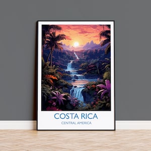 Costa Rica reisafdruk, reisposter van Costa Rica, Midden-Amerika, Costa Rica cadeau, kunst aan de muur print