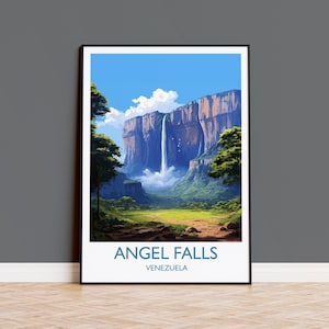 Angel Falls Poster, Travel Print of Angel Falls, Venezuela Art, Angel Falls Art Gift, South America Gift, Travel Gift