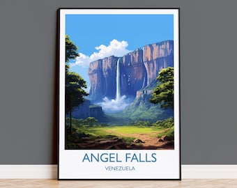 Angel Falls Poster, Travel Print of Angel Falls, Venezuela Art, Angel Falls Art Gift, South America Gift, Travel Gift