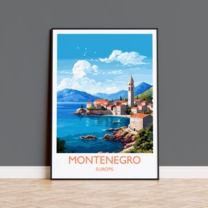Poster de voyage au Monténégro, impression de voyage au Monténégro, Monténégro, art de l'Europe, cadeau du Monténégro, impression d'art mural