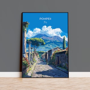 Pompeii Travel Print Wall Art, Travel Poster of Pompeii, Pompeii Art Lovers Gift, Italy, Italian Art Gift