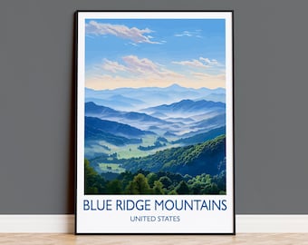 Blue Ridge Mountains Poster, Travel Print of Blue Ridge Mountains, Appalachian Mountains, USA, Travel Gift
