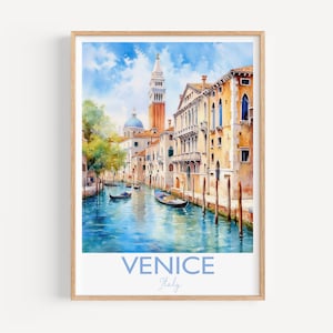 Venice Poster, Travel Print of Venice, Italy, Venice Gift, Travel Watercolour Gift