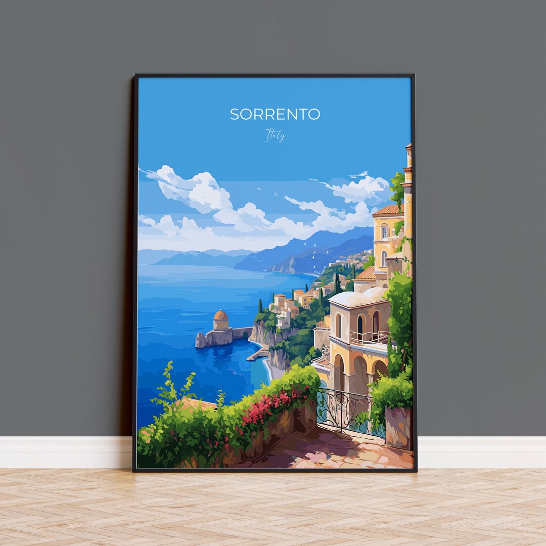 Sorrento Poster, Travel Print of Sorrento, Italy Poster, Sorrento Gift, Amalfi Coast Art, Italy ...