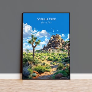 Joshua Tree National Park Travel Print Wall Art, Travel Poster of Joshua Tree, National Park Art Lovers Gift, California, USA, Wall Art Gift