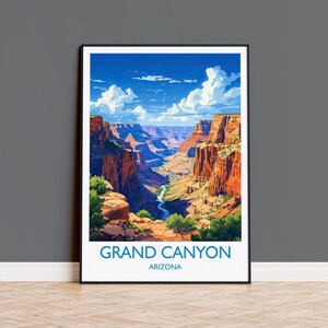 Stampa artistica da parete Grand Canyon Travel, poster di viaggio del Grand Canyon, regalo per gli amanti dell'arte del Grand Canyon, Arizona, USA Travel Art