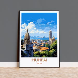 Mumbai Travel Print, Travel Poster of Mumbai, India, Mumbai Art Gift, Wall Art Print