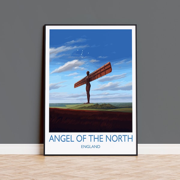 Póster del Ángel del Norte, lámina de viaje del Ángel del Norte, Inglaterra, regalo artístico del Ángel del Norte, lámina decorativa para pared