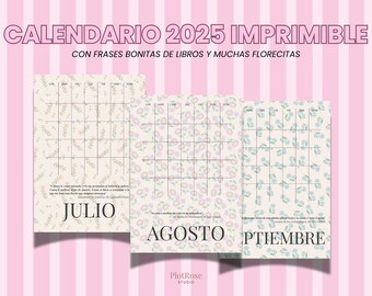Printable 2025 Calendar with Romance Book Quotes | Romantic Literary Planner for Writers and Readers | Downloadable PDF