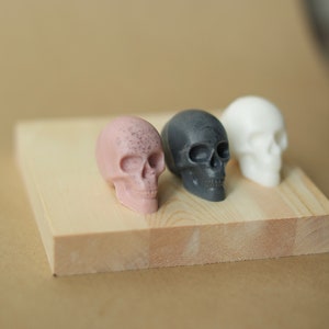 Mini Skulls Charcoal, Kaolin Clay, Shea Butter Handmade Soap - set of 3