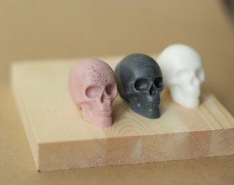 Mini Skulls Charcoal, Kaolin Clay, Shea Butter Handmade Soap - set of 3