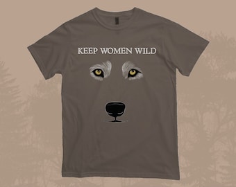 Wolf Keep Women Wild Heavyweight Tshirt