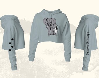 Femme Sauvage Elephant lichtgewicht crop hoodie