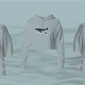 Femme Sauvage Humpback Whale Lightweight Crop Hoodie