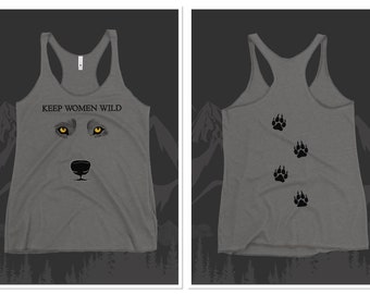 Wolf Keep Women Wild Racerback Tank Top