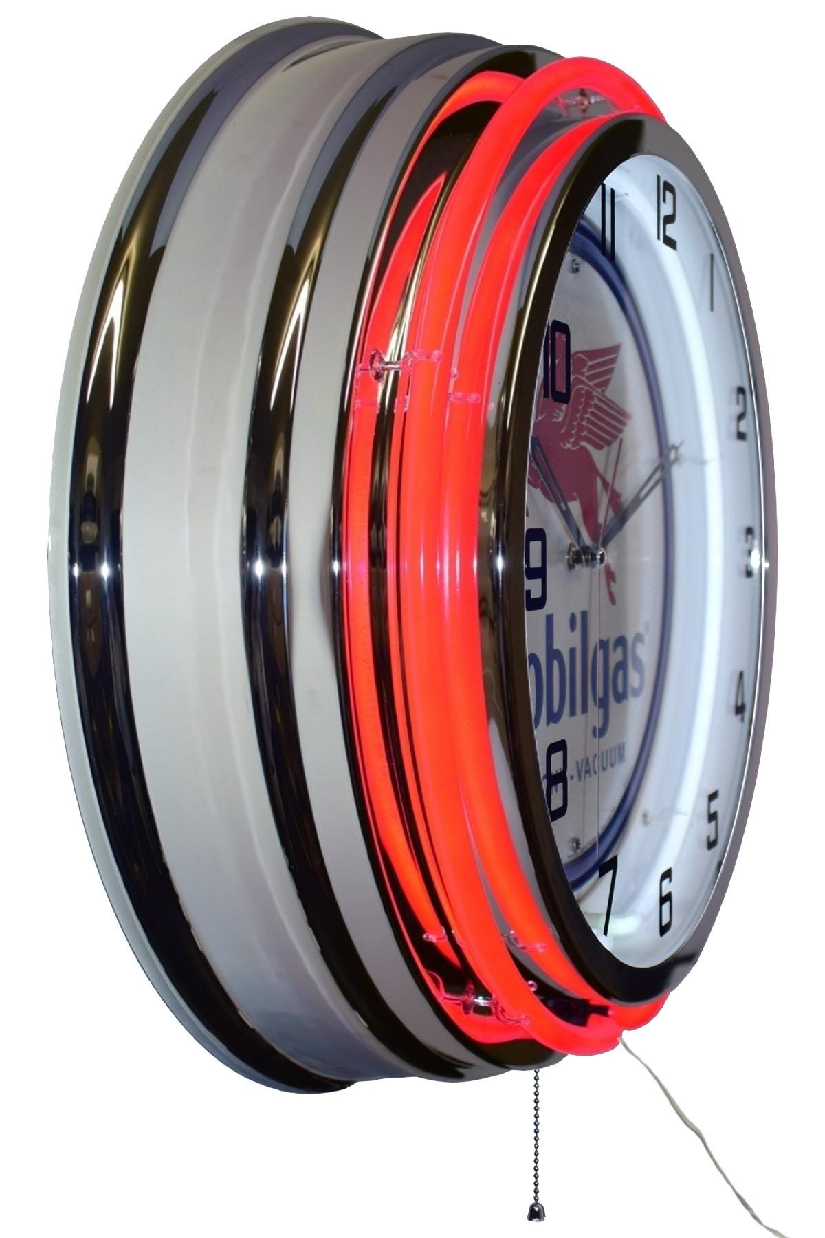 Mobilgas Pegasus Metal Sign Double Neon Clock Garage Man Cave Decor (19 ...