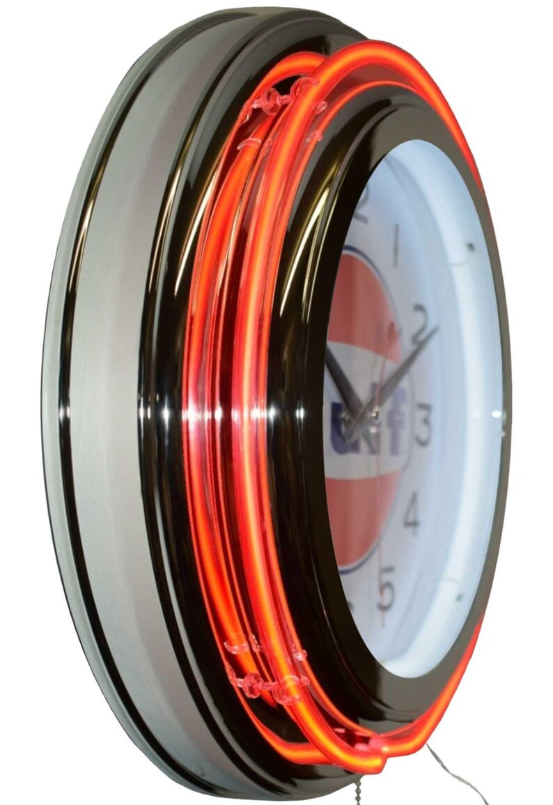Gulf Oil Gasoline Double Neon Advertising Clock Garage Decor (15") - Etsy
