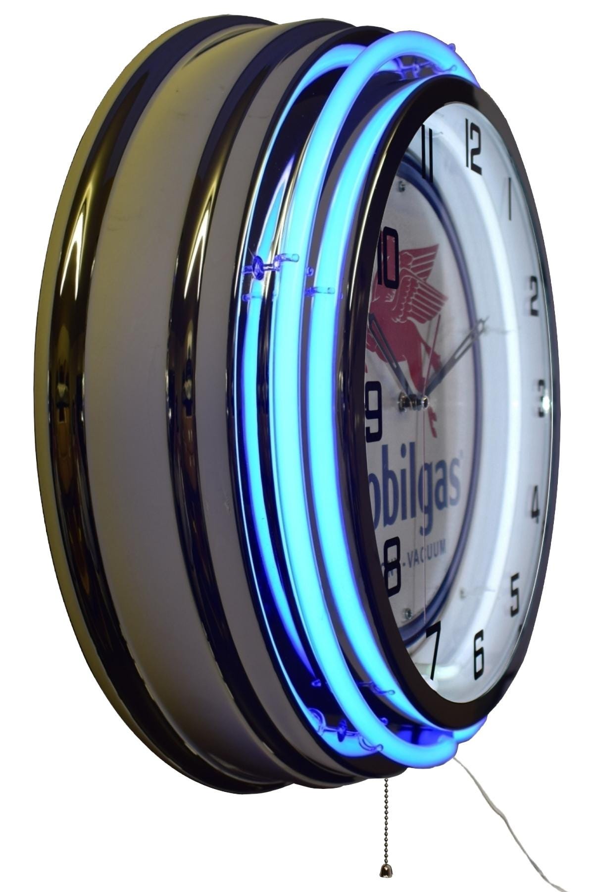 Mobilgas Pegasus Metal Sign Double Neon Clock Garage Man Cave Decor (19 ...
