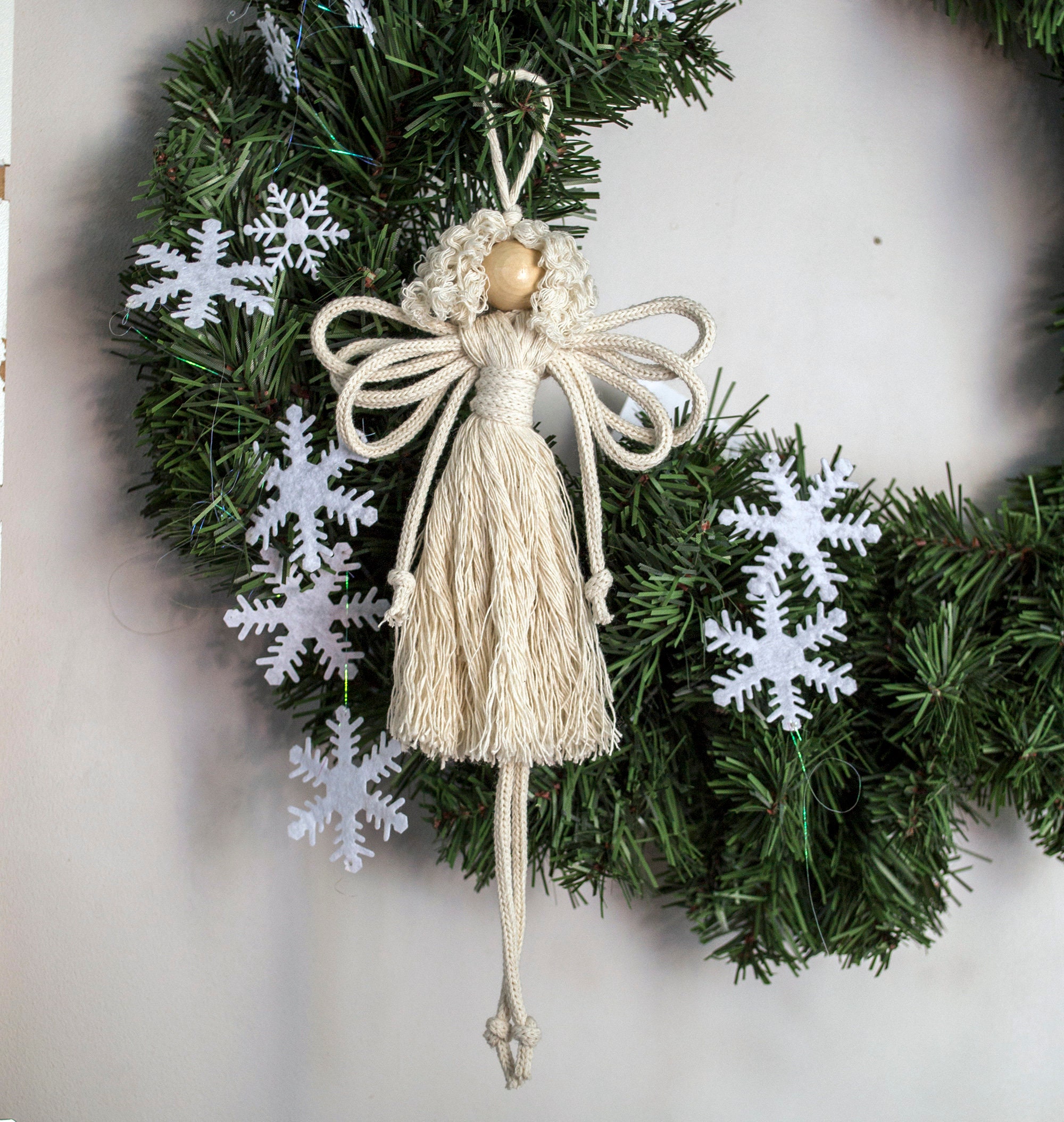 Christmas angel macrame wall hanging christmas tree  Etsy