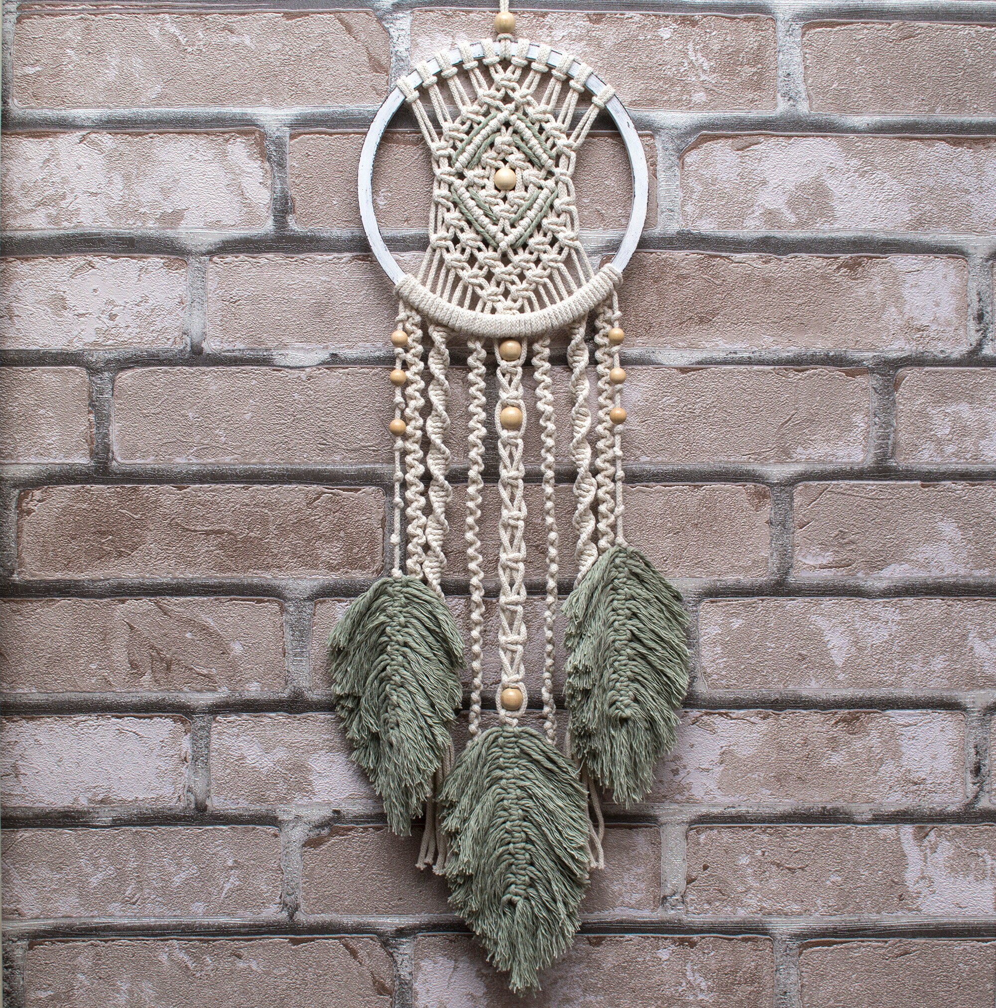 Macrame dream catcher wall hanging dream catcher with green Etsy