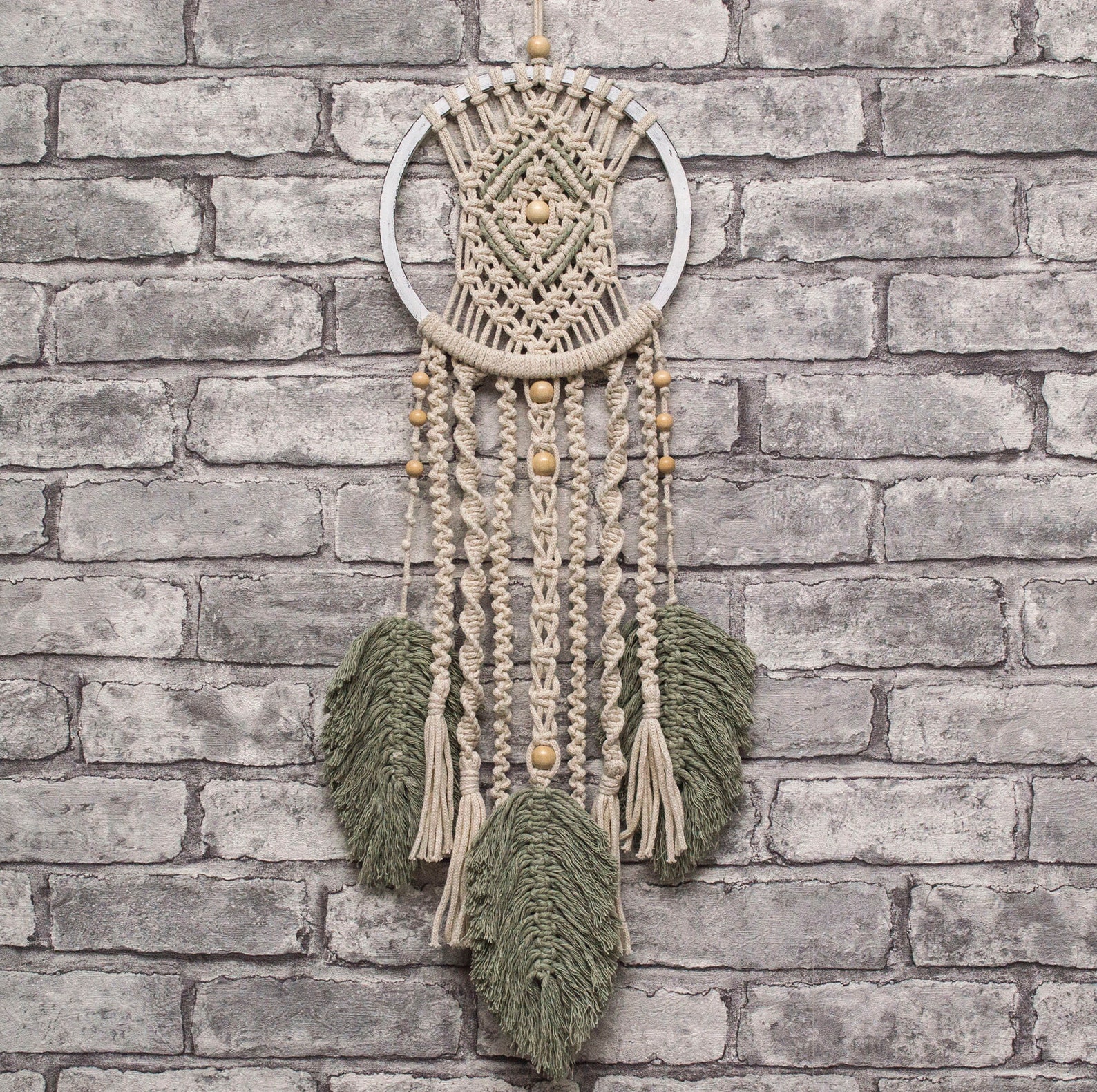 Macrame dream catcher wall hanging dream catcher with green Etsy