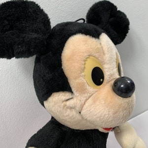 Vintage Disney Mickey Mouse Stuffed Animal Toy Plush Plastic Eyes & Nose image 3