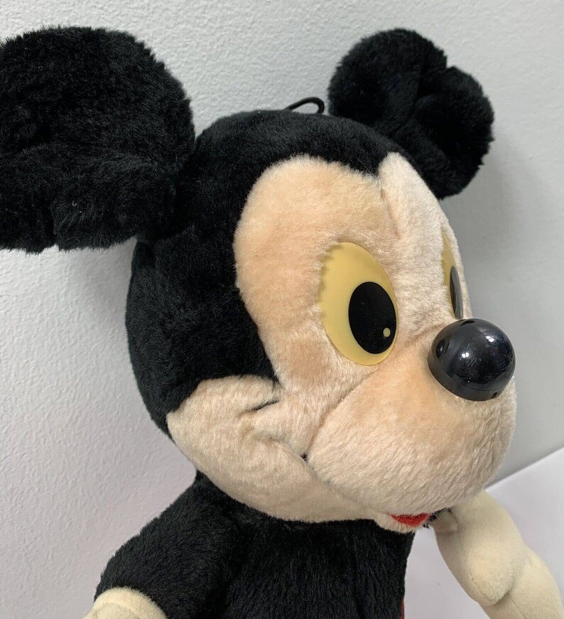 Vintage Disney Mickey Mouse Stuffed Animal Toy Plush Plastic Eyes & Nose image 3