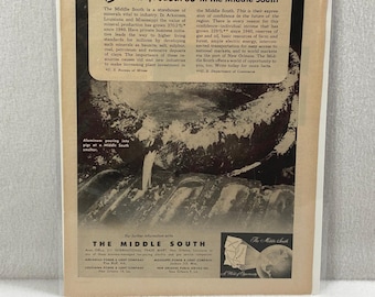 Vintage Print Ad 1950 Middle South Genuine Magazine Advertisement Ephemera