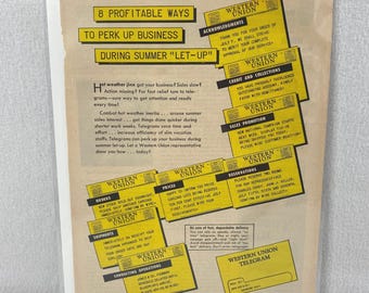 Vintage Print Ad 1950 Western Union Genuine Magazine Advertisement Ephemera