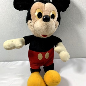 Vintage Disney Mickey Mouse Stuffed Animal Toy Plush Plastic Eyes & Nose image 2