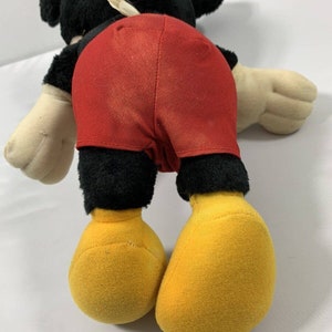 Vintage Disney Mickey Mouse Stuffed Animal Toy Plush Plastic Eyes & Nose image 8
