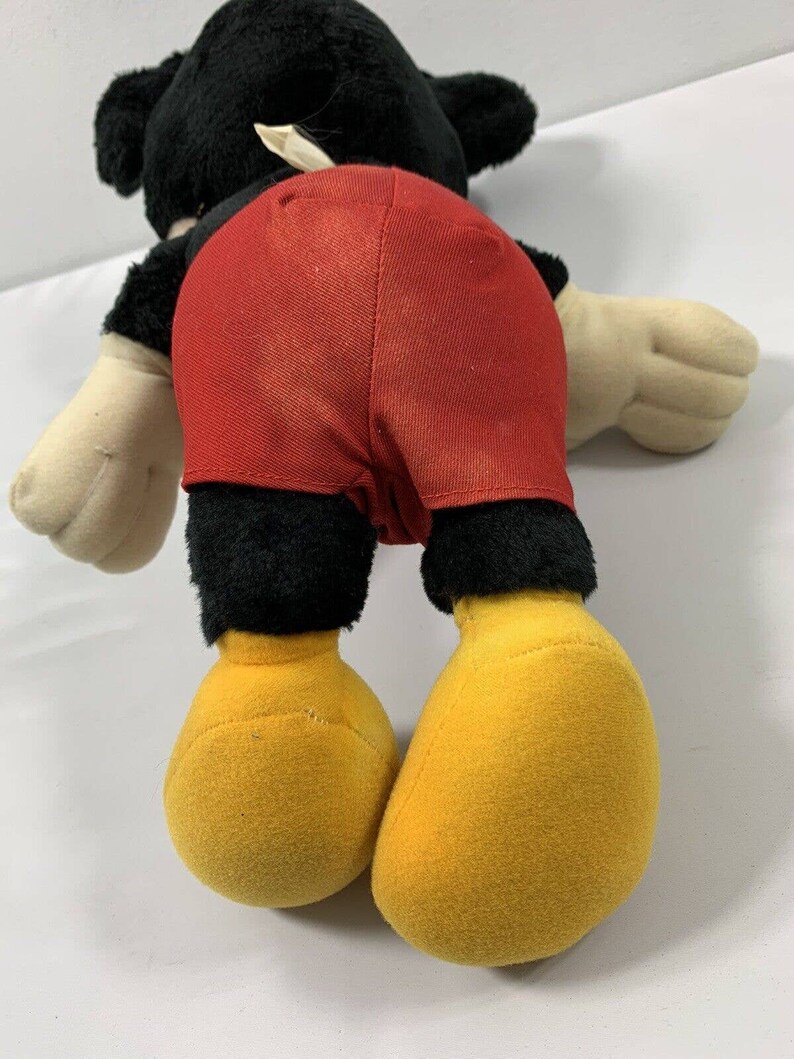 Vintage Disney Mickey Mouse Stuffed Animal Toy Plush Plastic Eyes & Nose image 8