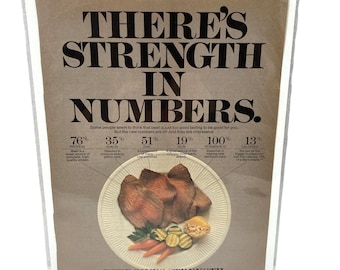 Vintage Print Ad 80's USDA Beef Genuine Magazine Advertisement Ephemera #1