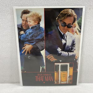 Vintage Print Ad 80&#39;s That Man Cologne Genuine Magazine Advertisement Ephemera