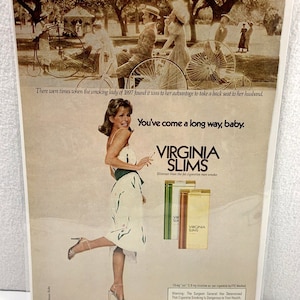 Vintage 1972 Virginia Slims Genuine Magazine Advertisement Print Ad Ephemera